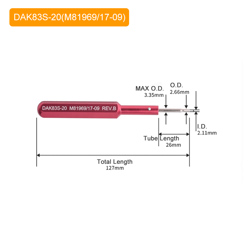 Half-round Terminal Removal Tool DAK83S-20(M81969/17-09)