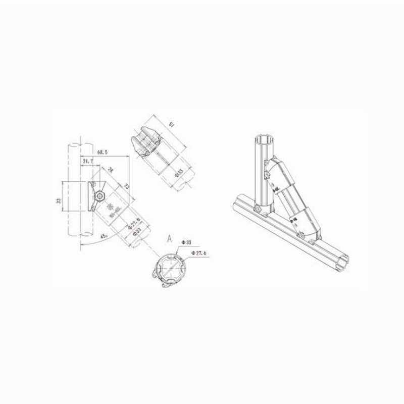 Aluminum Joint WA-45L,WA-45R
