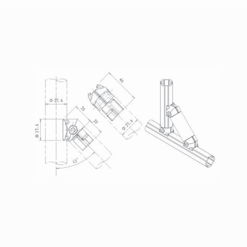 Aluminum Joint WB-45R,WB-45L