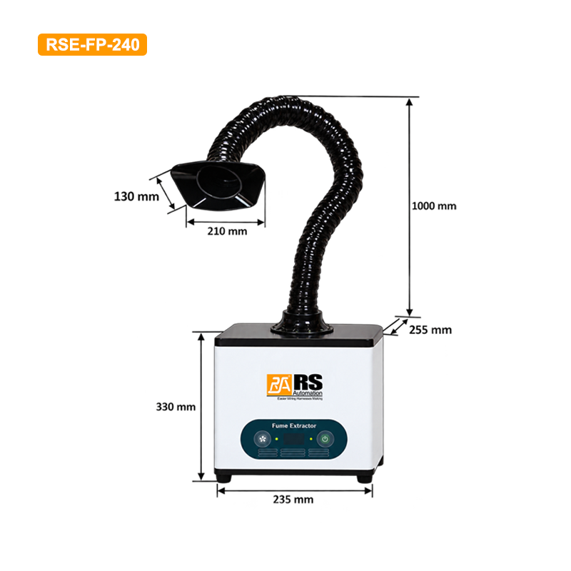 RSE-FP-240 desktop fume extractor with flexible extraction arm