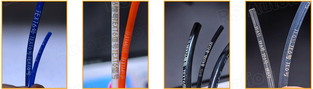 Laser marked tubing samples processed by the RSM-TCM-30LM tube marking and cutting machine
